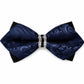 Pre Tied Paisley Bow Tie with Rhinestone Accent for Formal Wear