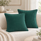 2 Pack Soft Ribbed Corduroy Throw Pillow Covers 18 x 18 Inch Solid Color