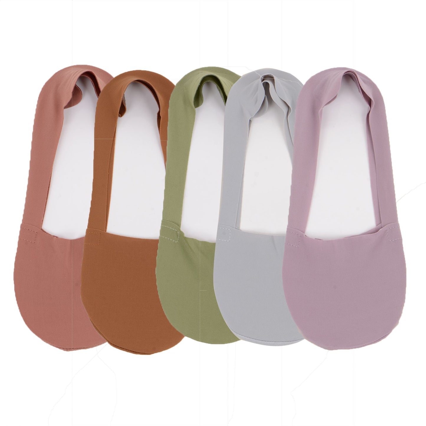 5 Pairs Women Ice Silk Low Cut Liner Socks Deep Cut Design Anti-Slip Cotton Sole Breathable Invisible Socks for Flats