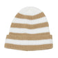 Unisex Striped Knit Beanie Hat Cuffed Warm Winter Cap
