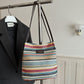 Woven Polyester Tote Bag with Magnetic Closure and Long Shoulder Straps