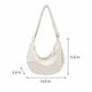 Corduroy Crescent Crossbody Bag with Adjustable Strap and Zip Pockets