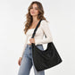 Large Nylon Polka Dot Shoulder Tote Bag