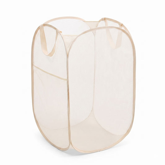 Collapsible Mesh Laundry Hamper Pop Up Clothes Basket Foldable Storage Bin for Bedroom Bathroom