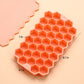 2-Piece Honeycomb Ice Cube Tray - 37-Grid Flexible Mold with Spill-Resistant Lid