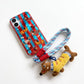 Dachshund Phone Case Wristlet Set Dog Print Case Plush Charm Strap