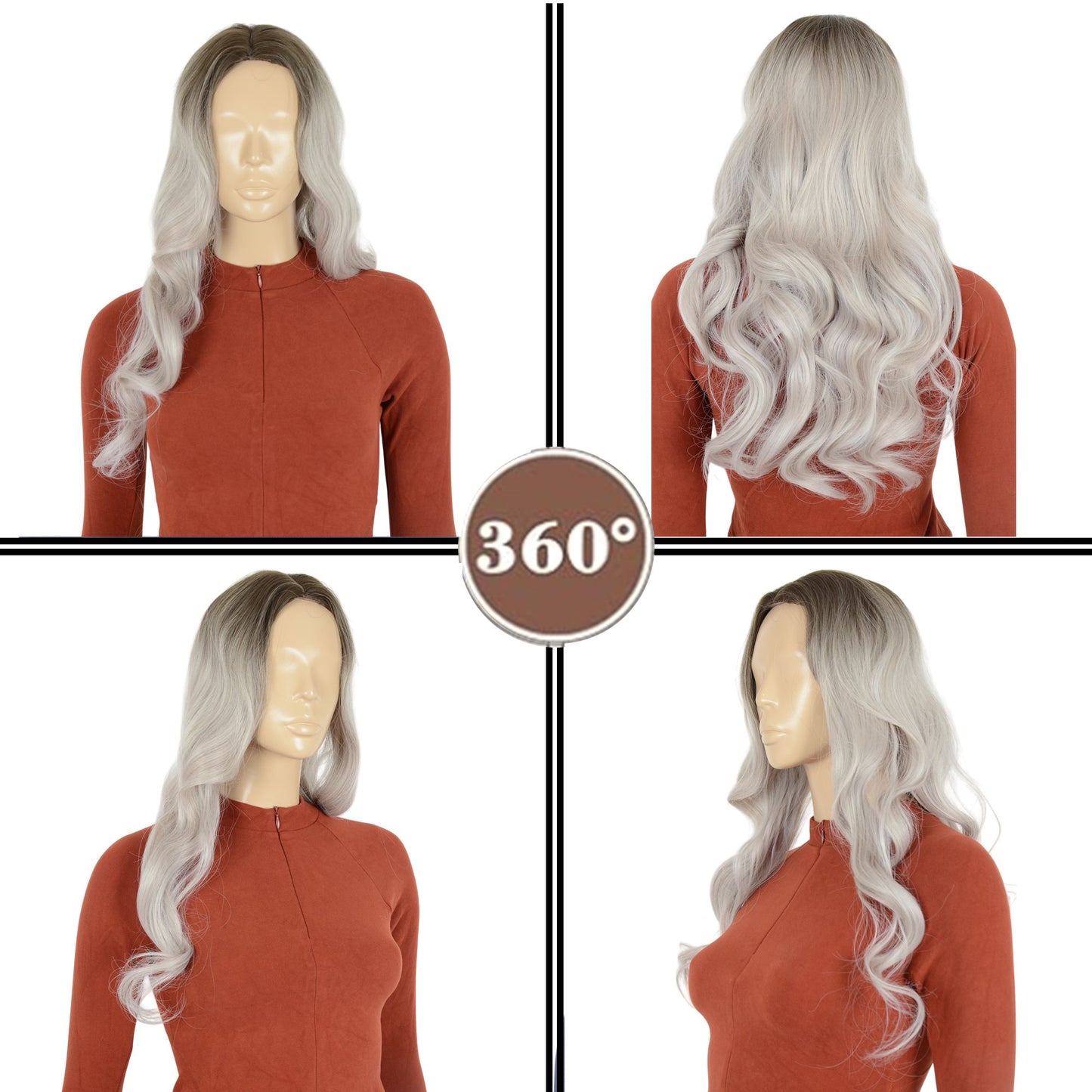 Long Wavy Wig for Women with Lace Hairline Heat Resistant Synthetic Wig for Daily and Party Use