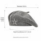Rhinestone Star Embellished Knit Wool Beret