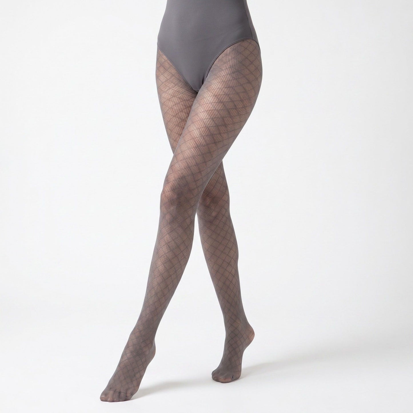 2-Piece Diamond Pattern Sheer Tights
