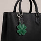 Four-Leaf Clover Bag Charm with Silver Tone Clip