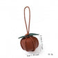 2-Piece Womens Faux Leather Bag Charm with Cord Loop Leaf Accent and Textured Stitch Detail