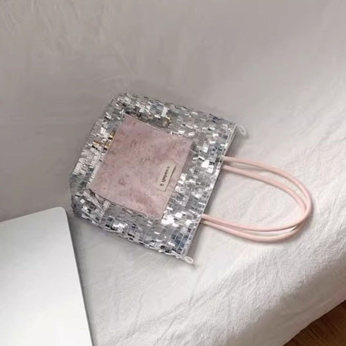 Sequined Mini Handbag Small Square Crossbody Bag for Women