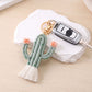 Cactus Macrame Keychain with Tassel Bag Charm