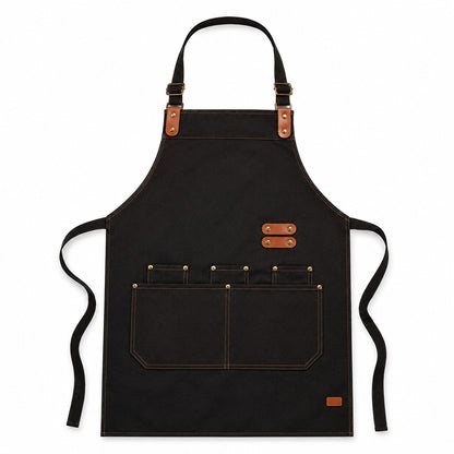 Water Resistant Canvas Bib Apron with Adjustable Straps and Pockets