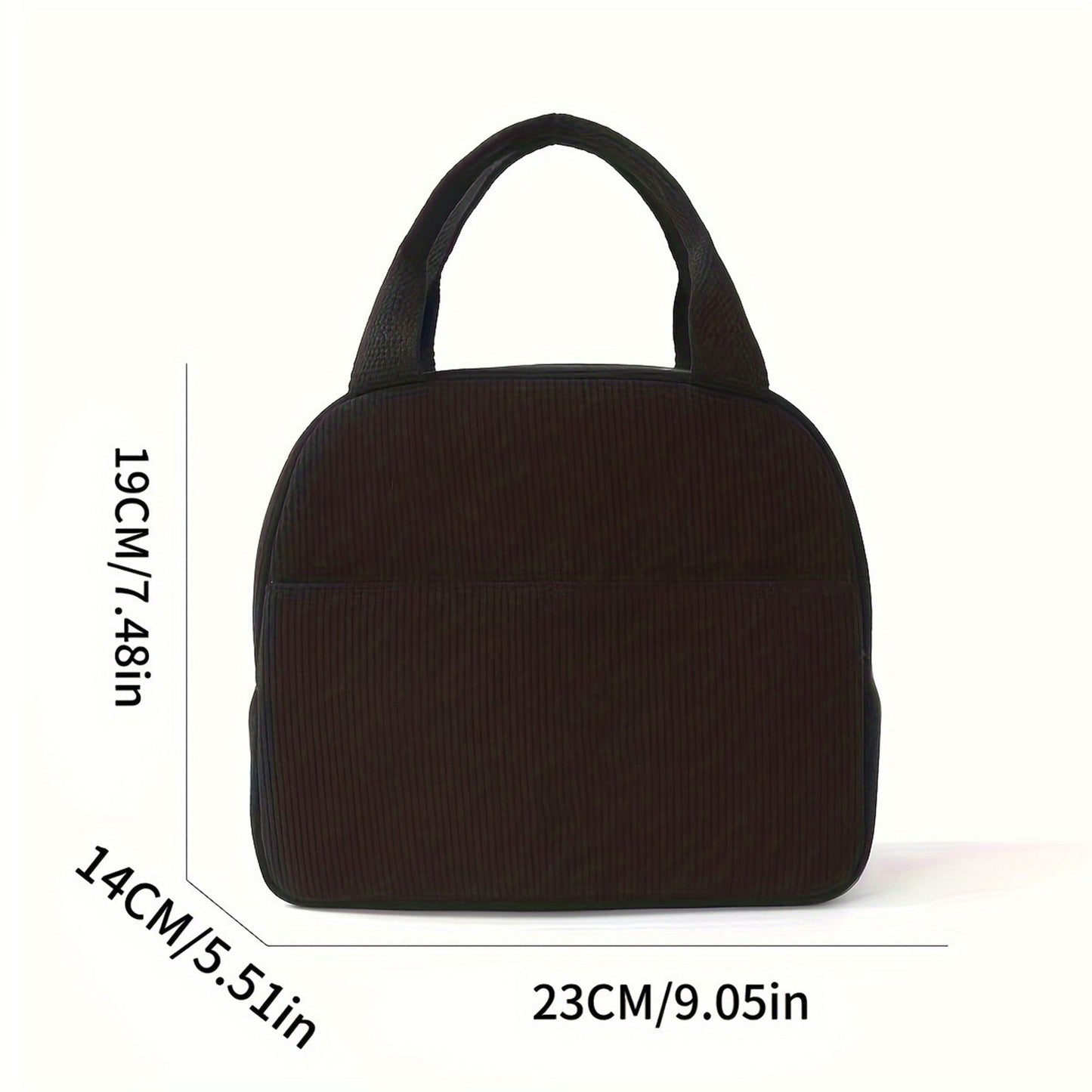 Insulated Corduroy Lunch Bag with Handle