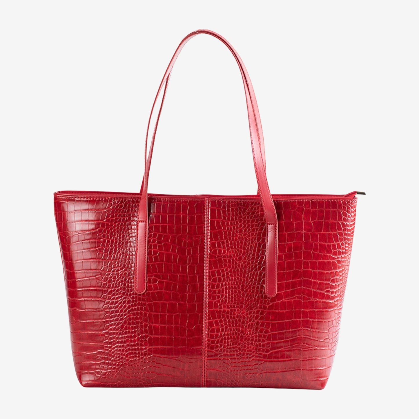 Crocodile Embossed Tote Bag Large Shoulder Handbag with Zipper Closure