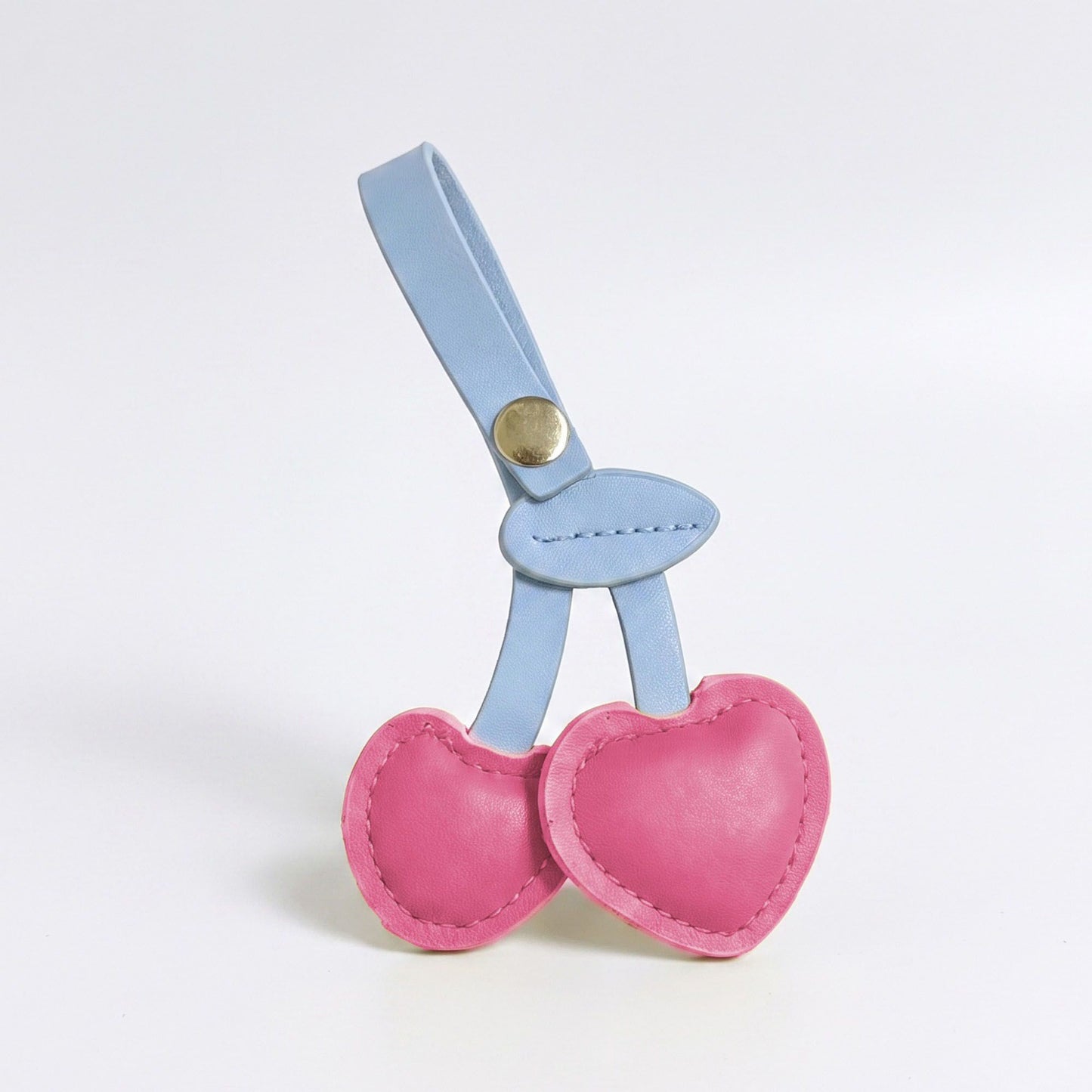 2-Piece Womens Padded Bag Charm with Hanging Strap and Stitched Detail