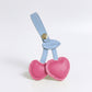 2-Piece Womens Padded Bag Charm with Hanging Strap and Stitched Detail