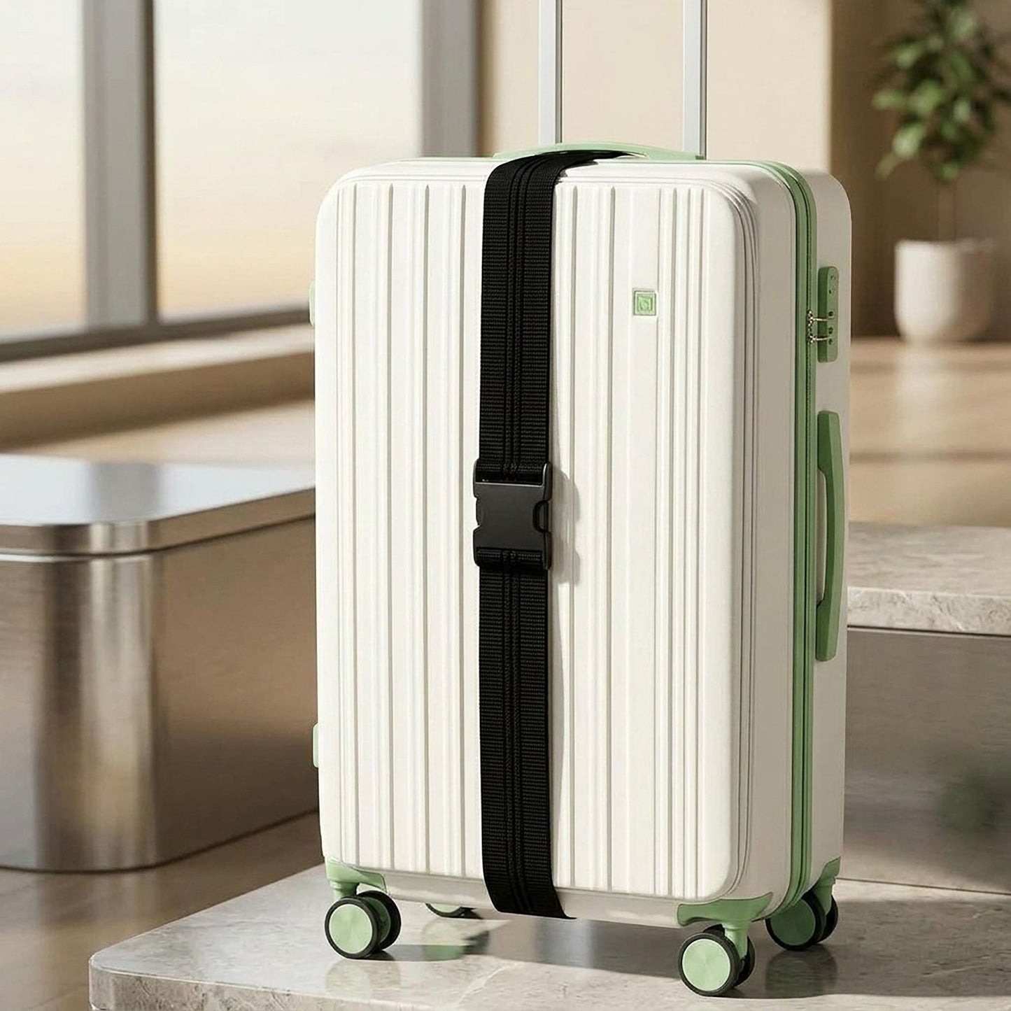 2 Pack Adjustable Luggage Straps with Quick Release Buckles