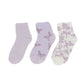 Renaissance Women 3-Pair Ankle Socks Set Assorted Patterns Featuring Colorblock, Cartoon Characters, and Butterfly Prints