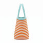 Dog Applique Striped Woven Rope Tote Bag Casual Shoulder Carryall