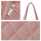 Quilted Tote Bag with Zipper Pockets and Water Resistant Fabric