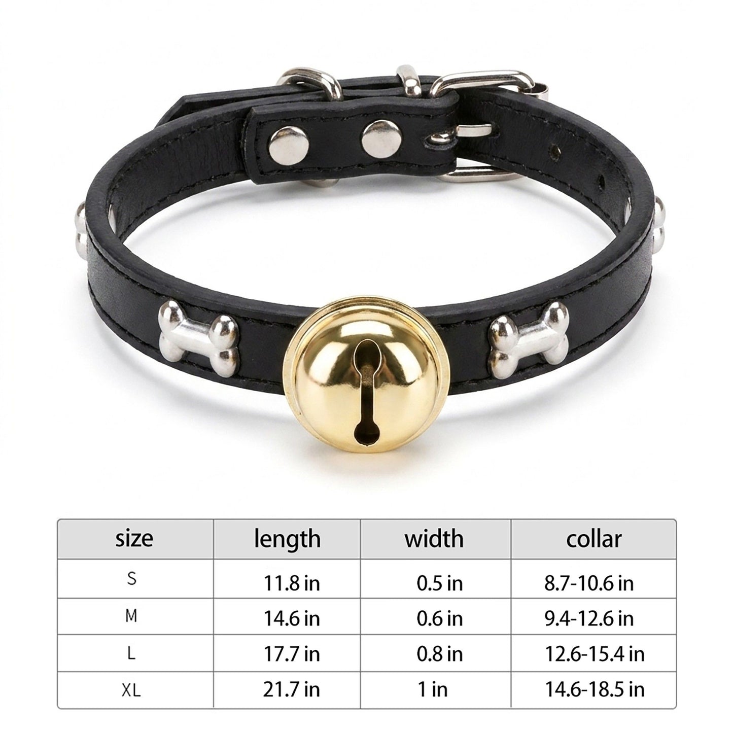Adjustable Dog & Cat Collar with Paw Print Decoration and Bell Soft PU Leather