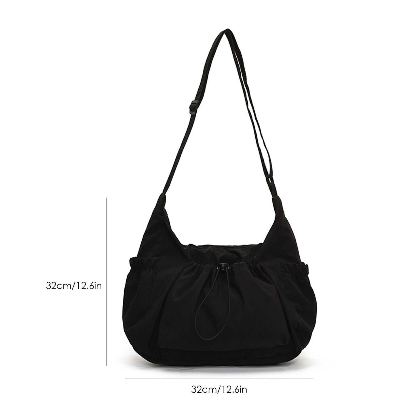 Lightweight Hobo Shoulder Bag with Adjustable Strap and Multiple Pockets