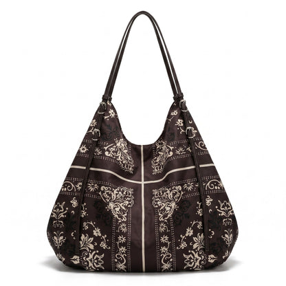 Oversized Bandana Print Hobo Shoulder Bag with Double Handles