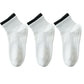 3-Pair Set Short Ankle Grip Socks with Ribbed Cuffs Cushioned Soles and Anti-Slip Bottom for Walking or Yoga