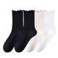 4-Pair Pack Soft Ribbed Ankle Socks with Ruffled Edge Trim Lightweight Knit Design in Multiple Color Combinations