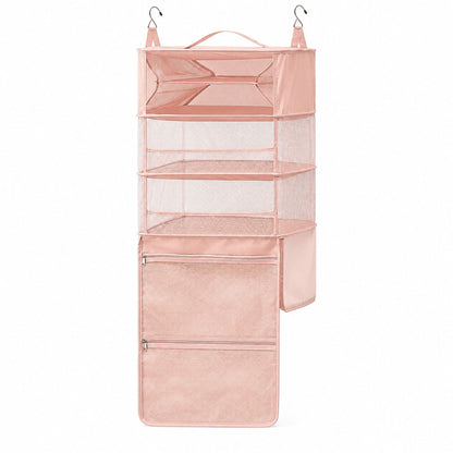 Hanging Travel Organizer with Shelves and Zippered Pockets