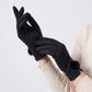 Pom Pom Detail Full Finger Gloves with Soft Textured Finish