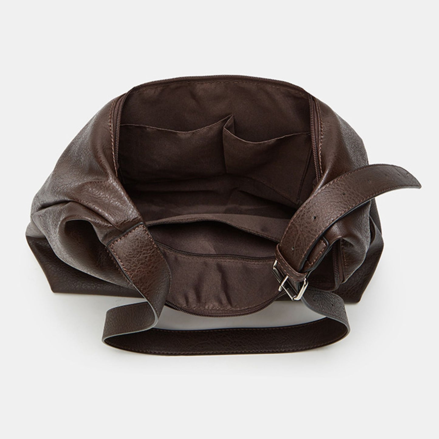 Faux Leather Hobo Shoulder Bag with Adjustable Strap and Roomy Pockets