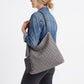 Gingham Hobo Shoulder Bag with Adjustable Strap and Detachable Zip Pouch