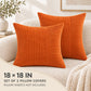 2 Pack Soft Corduroy Throw Pillow Covers 18 x 18 Inch and 12 x 20 Inch