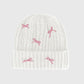 Ribbed Knit Beanie with Bow Accents - Cute Soft Winter Hat for Casual Daily Wear