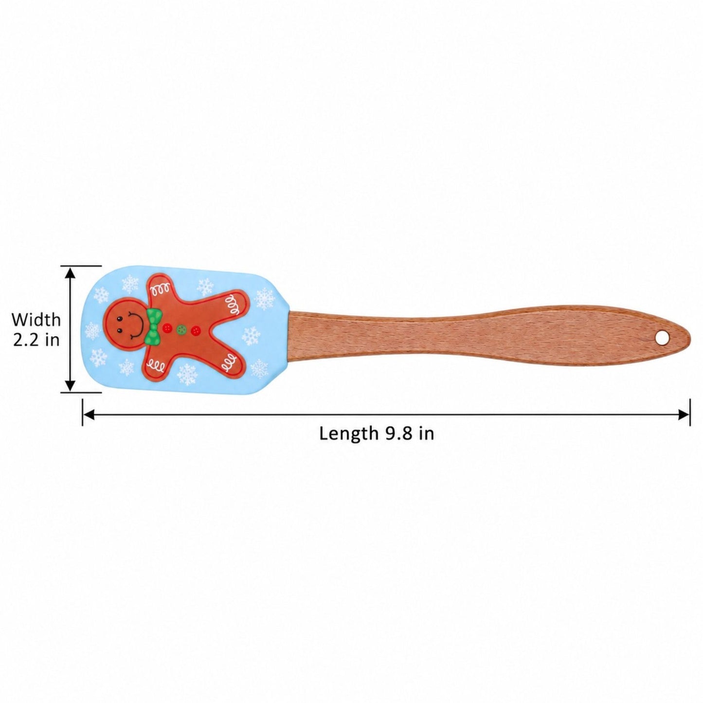 Christmas Silicone Spatula with Wooden Handle for Baking and Cooking