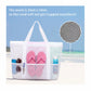 Mesh Beach Tote Bag Large Capacity Travel Shoulder Bag with Exterior Pockets Zipper Top Organizer