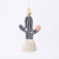 Cactus Macrame Keychain with Tassel Bag Charm