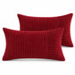 2 Pack Soft Corduroy Throw Pillow Covers 18 x 18 Inch and 12 x 20 Inch