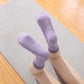 6 Pair Non-Slip Crew Socks with Contrast Ribbed Cuffs
