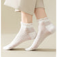 4-Pair Pack Breathable Lace Trim Ankle Socks with Open Knit Mesh Texture and Cotton Comfort