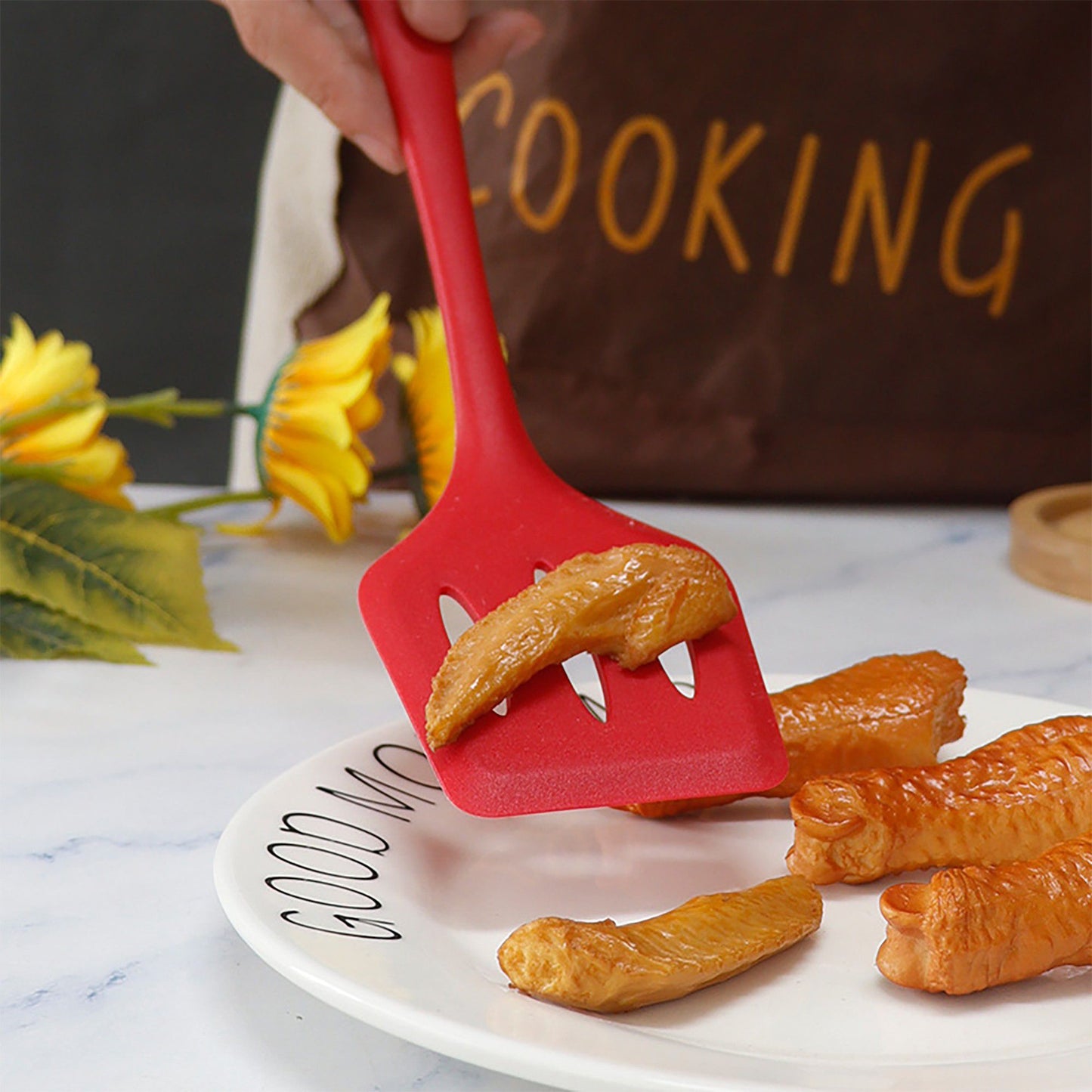 5-Piece Silicone Kitchen Utensil Set with Spatulas, Whisk and Pastry Brush