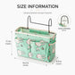 Hanging Bedside Storage Caddy Bunny Print Organizer with Hooks and Multiple Pockets
