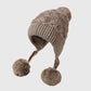 Knit Trapper Hat with Pom - Poms