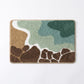 Coastal Ocean Wave Plush Bathroom Mat with Life Preserver and Seashell Design