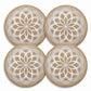 4 Piece Mandala Placemat Set Metallic PVC Heat Resistant Round Table Mats for Dining Table