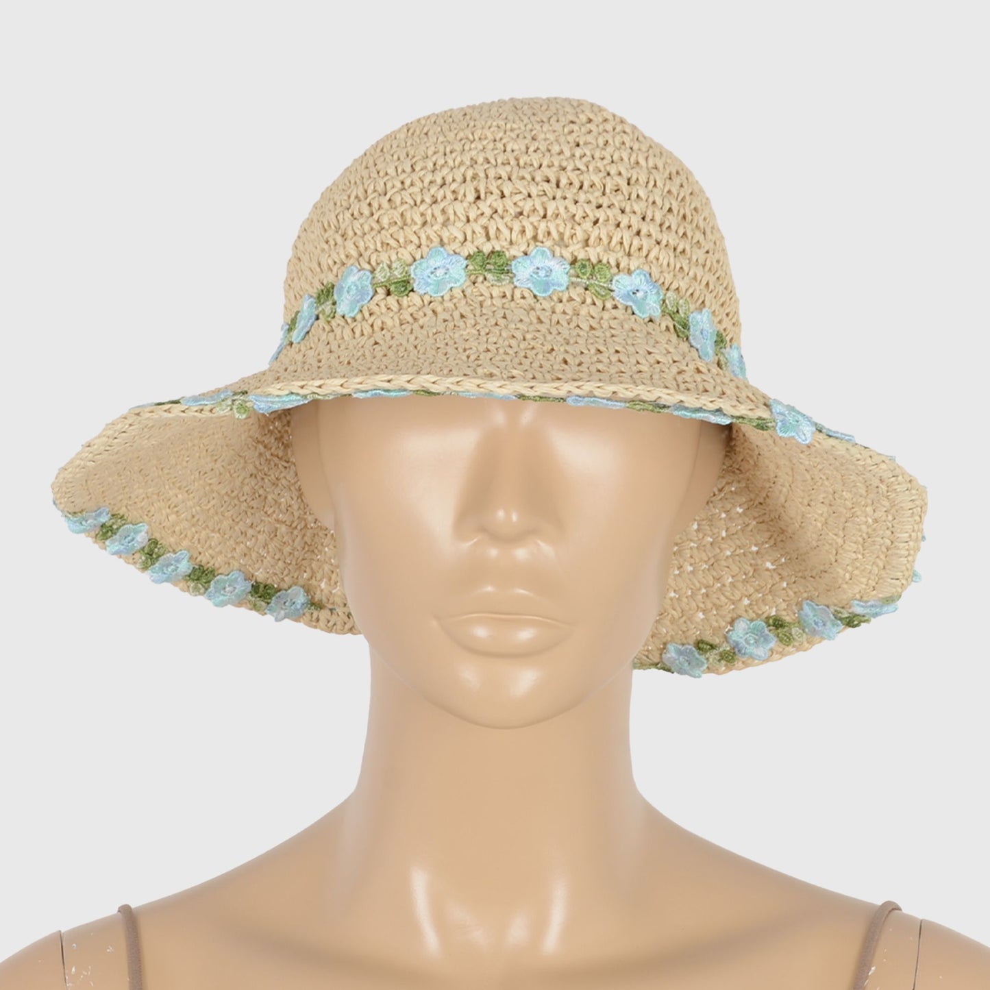 Women's Flower Embellishments Sun Hats Charming Crocheted Straw