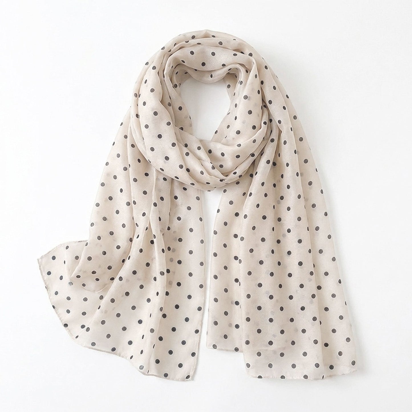 Lightweight Polka Dot Scarf Wrap Shawl for Everyday Outfits 71*27.5 Inches